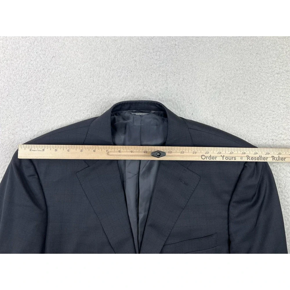 Canali Mens 44R Gray Glen Plaid Wool Suit Jacket Classic Fit Made Italy 2 Button